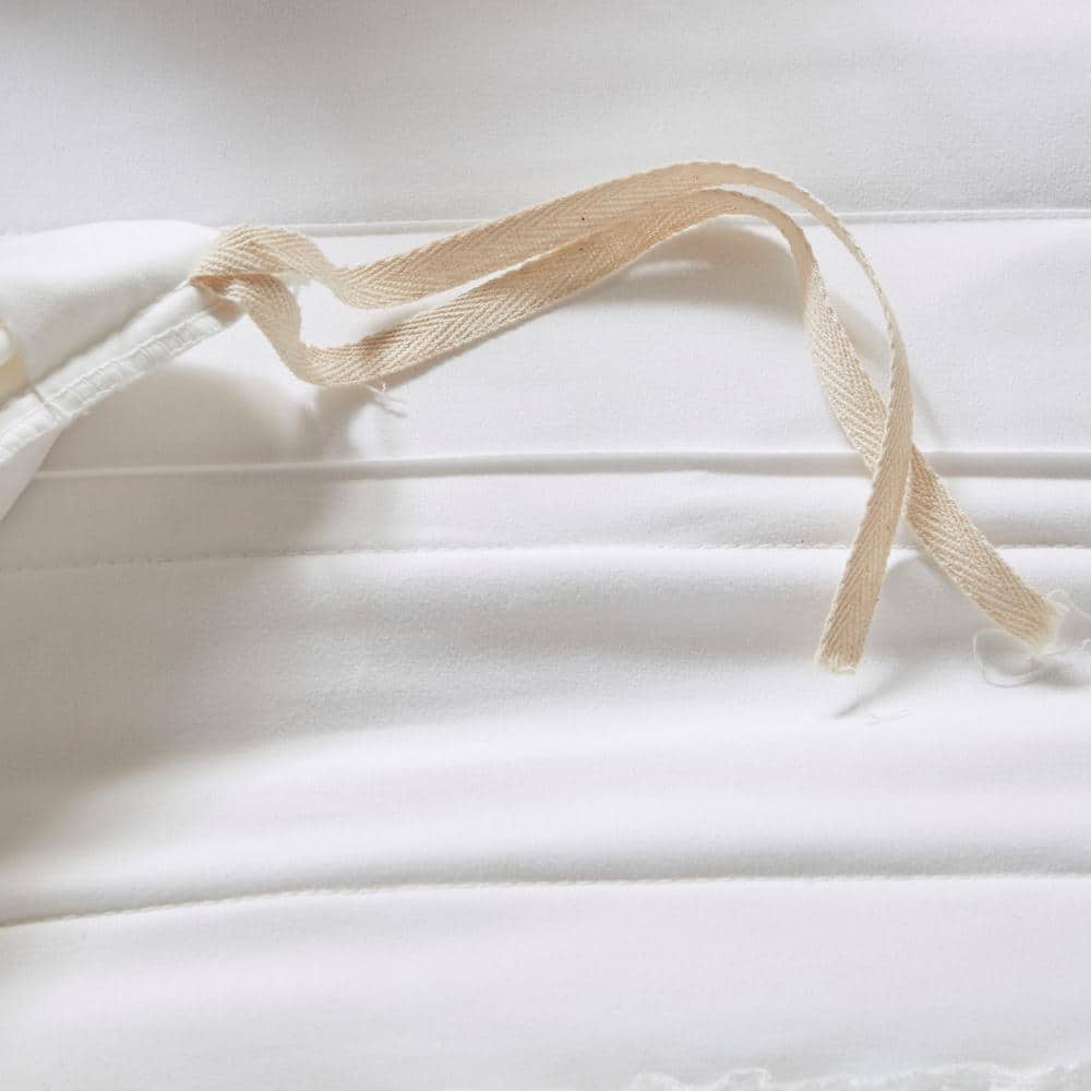 White Ruffled Microfiber King/Cal King 4-Piece Duvet Set