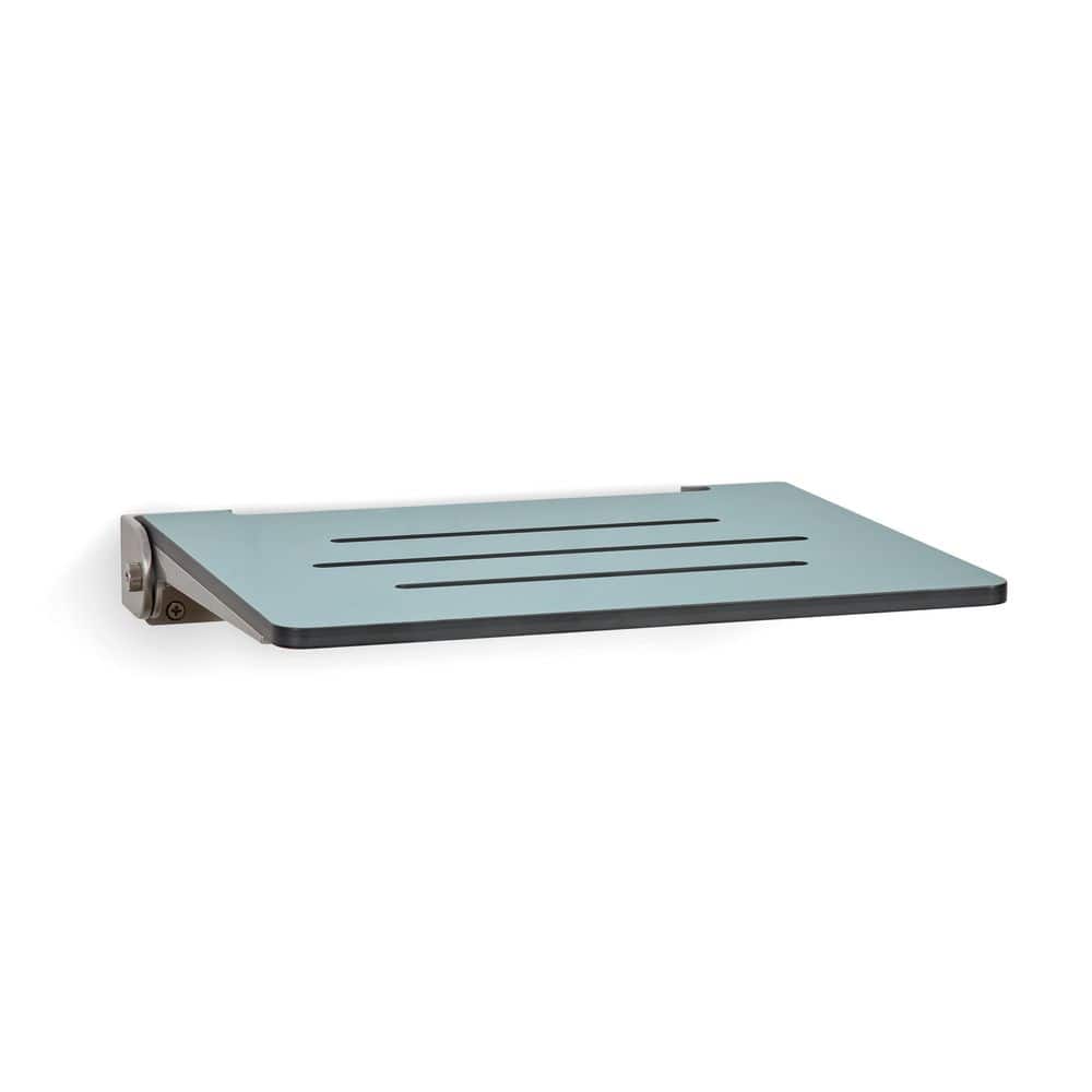 18 in. Silhouette SlimLine Folding Wall Mount Shower Bench Seat, Sea Collection, Phenolic, Teal, Silver price history on PriceWatchPro