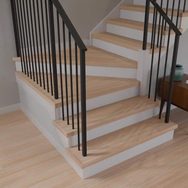 Retread 0.75 in. x 5.25 in. x 48 in. Prefinished Natural Red Oak Square Edge Wood Stair Landing Tread