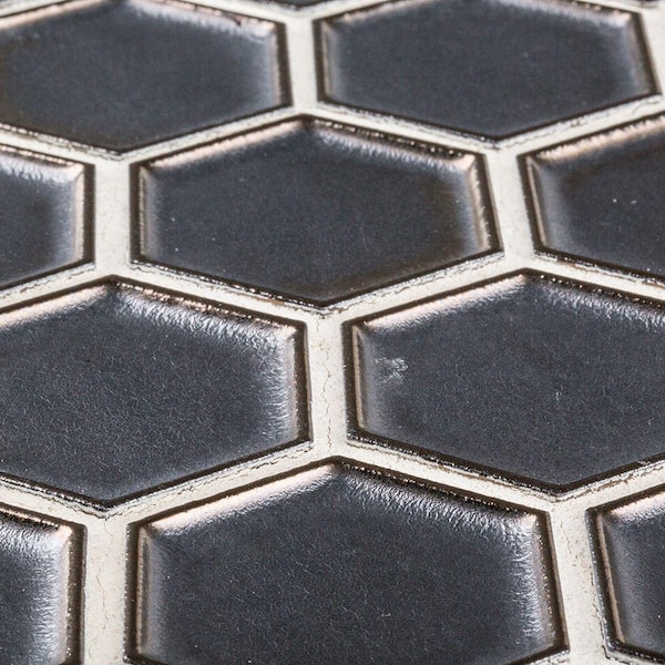 Jeffrey Court - Moonrock Brown 9.875 in. x 11.5 in. Hexagon Matte Porcelain Mosaic Tile (0.788 sq. ft./each)