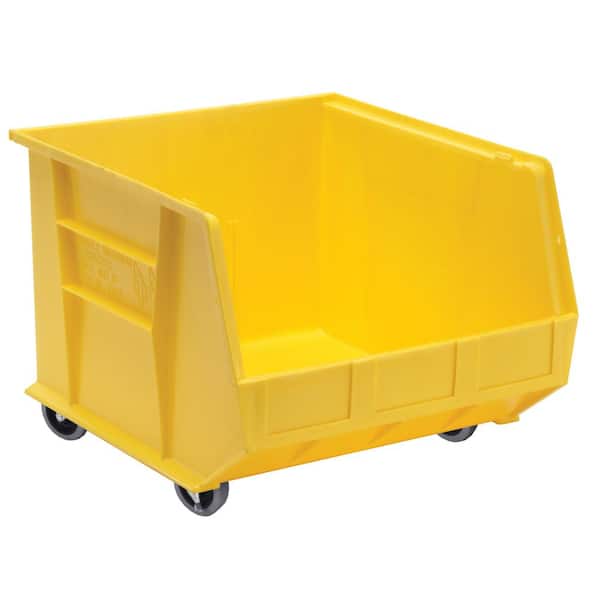 QUANTUM STORAGE SYSTEMS Ultra Series Stack and Hang 30 Gal. Storage Bin in Yellow (3-Pack)