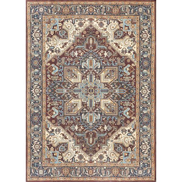 Traditional 4x6 Area Rug (4' x 5'3'') Oriental Rust, Cream Indoor Rectangle  Easy to Clean Machine Washable 