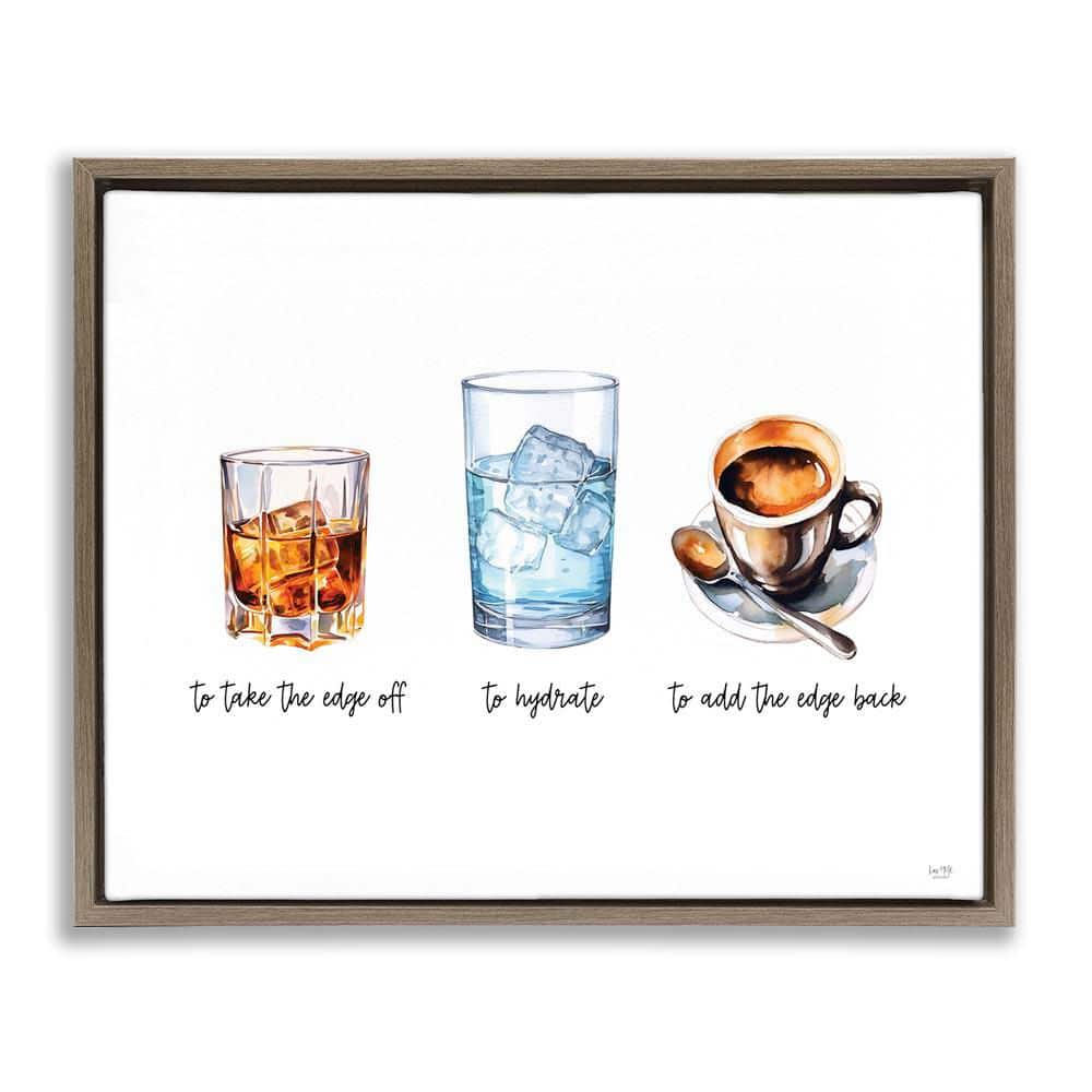 Funny Whiskey & Coffee by Lux + Me Designs Brown Floater Frame Food Graphic Art Print 17 in. x 21 in. price history on PriceWatchPro