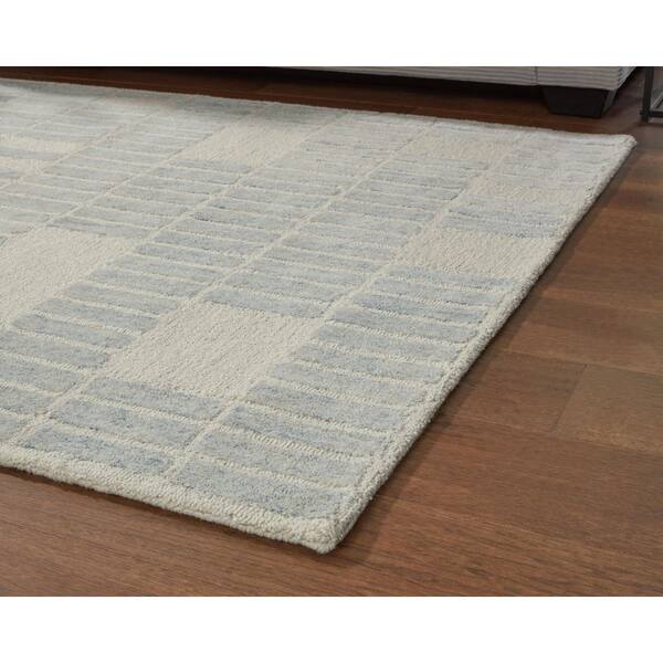 Dylanton 5 ft. x 7 ft. Light Blue/Beige Geometric Area Rug
