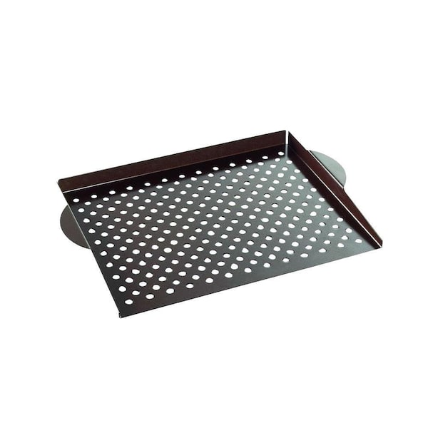 365 Grilling 14.25 in. Steel Nonstick Grill Pan in Black