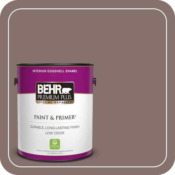 BEHR PREMIUM PLUS 1 gal. #740B-5 Bradford Brown Eggshell Enamel Low Odor Interior Paint & Primer