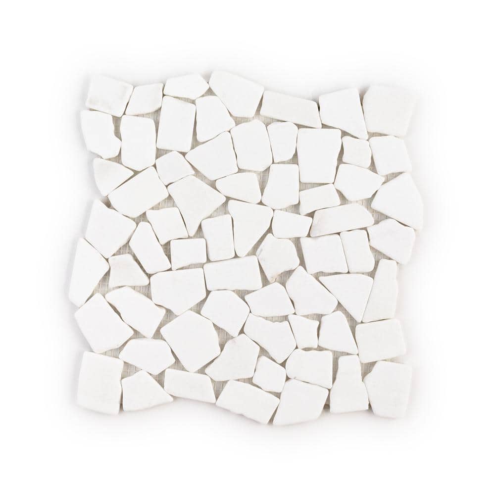 Cloudburst Thassos White 11 in. x 11 in. Pebble Honed Marble Wall and Floor Mosaic Tile (8.59 sq. ft./Case) price history on PriceWatchPro