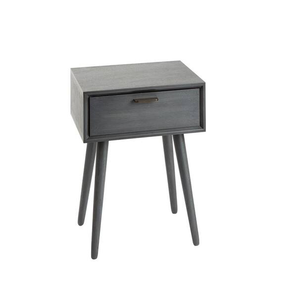 Silverwood Furniture Reimagined Olsen Gunmetal Gray Mid Century 1-Drawer Accent Table