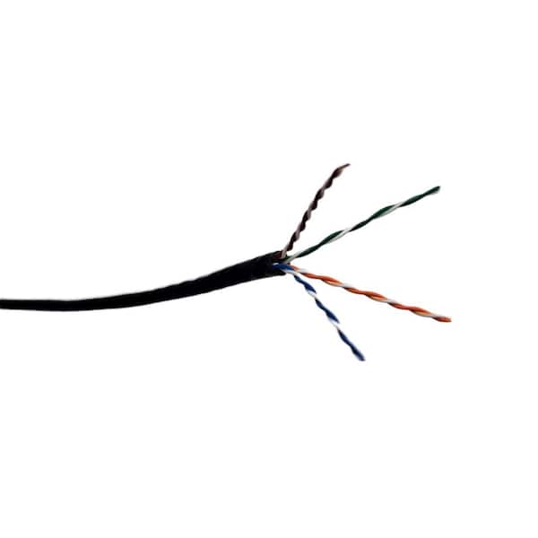 Micro Connectors, Inc 1000 ft. CAT 6A Slim UTP Ethernet (28 AWG) Bulk Cable Kit, Black with 100-Boots/100-Connectors
