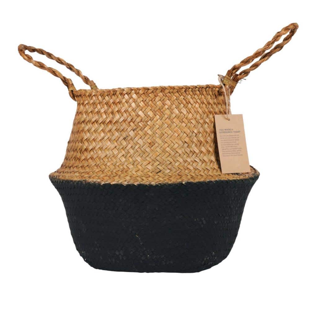Medium Wicker Seagrass Plant Basket Decorative Black Brown Indoor Planter for Eight to Nine Inch Pots One Pack price history on PriceWatchPro