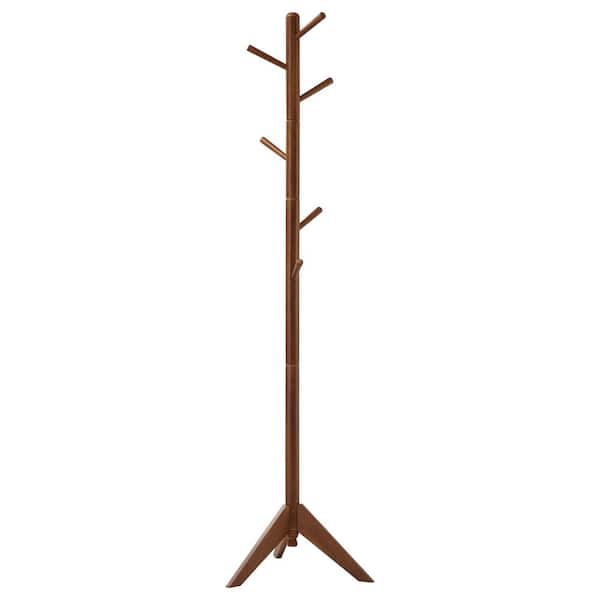 Devlin Walnut Coat Rack with 6-Hooks