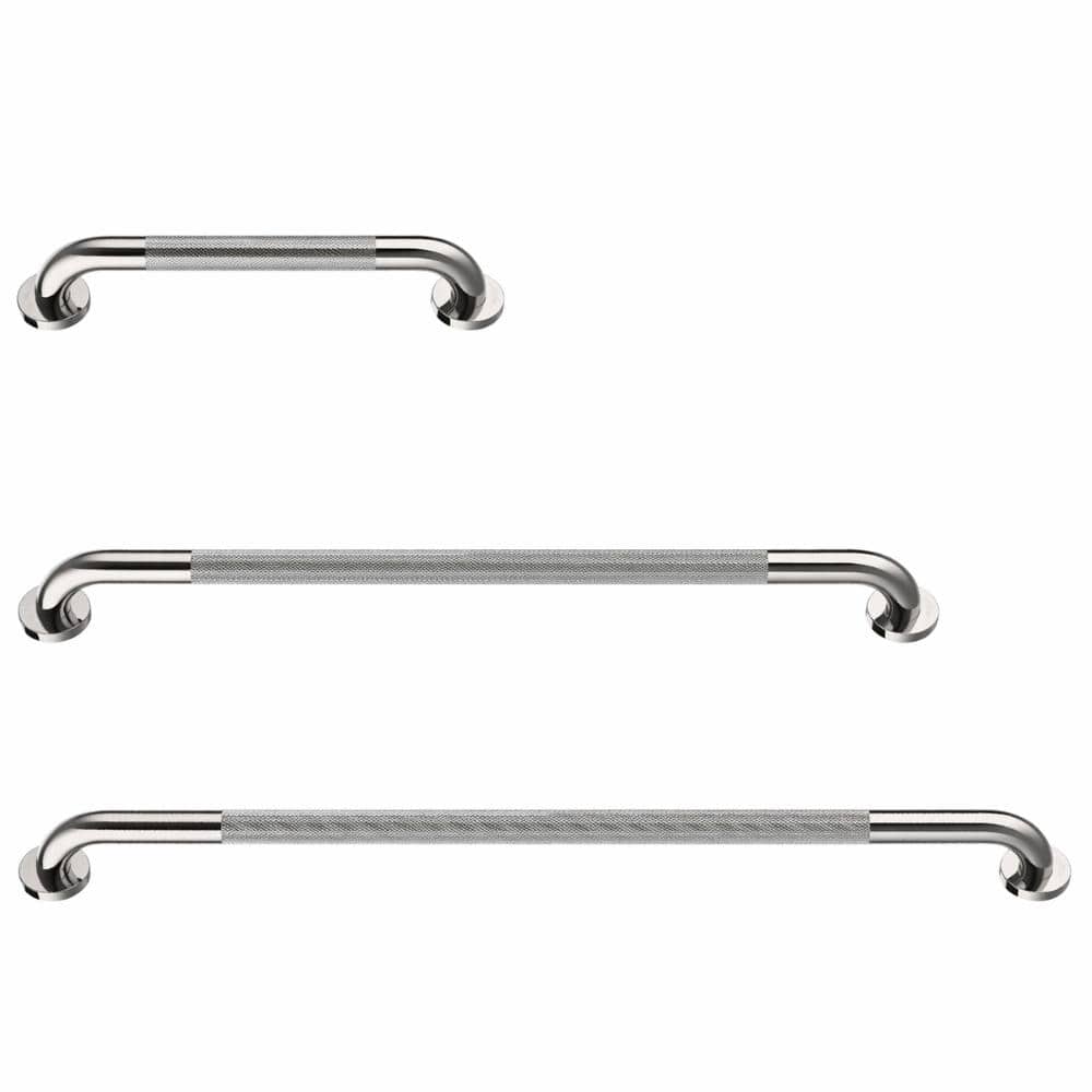 18 in. Bath Grab Bar Chrome (1-Pair) Commercial Handicap Safety Rail Non Slip Stainless Steel Shower Handle 3 Pack price history on PriceWatchPro