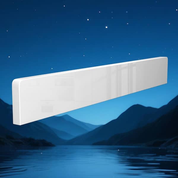 48 in. L x 3.5 in. H Solid Surface Bath Vanity Backsplash for Countertop in White