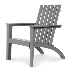 Gray Outdoor Durable Patio Acacia Wood Adirondack Lounge Armchair