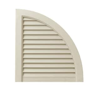 15 in. x 16 in. Polypropylene Open Louvered Design in Sand Dollar Arch Shutter Tops Pair