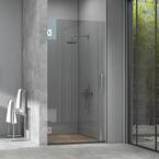 28 in. x 72 in. Frameless Single Swing Shower Door Clear Tempered Glass 3/8 in. With Stain Resistant Glass Coating