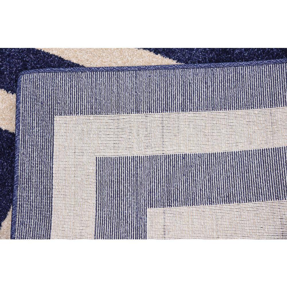 Navy Blue Geometric 6' x 9' Handmade Synthetic Area Rug