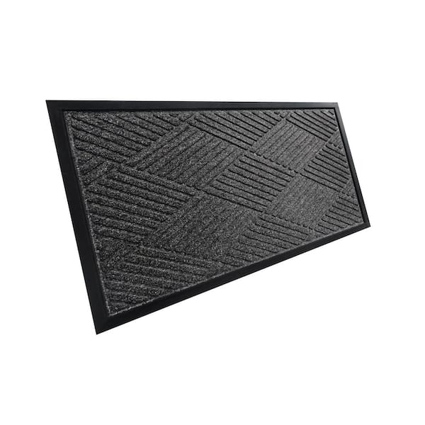 Rhino Mats - OPUS Charcoal 24 in. x 36 in. Rubber Non-Slip Indoor Outdooor Entryway Floor Mat