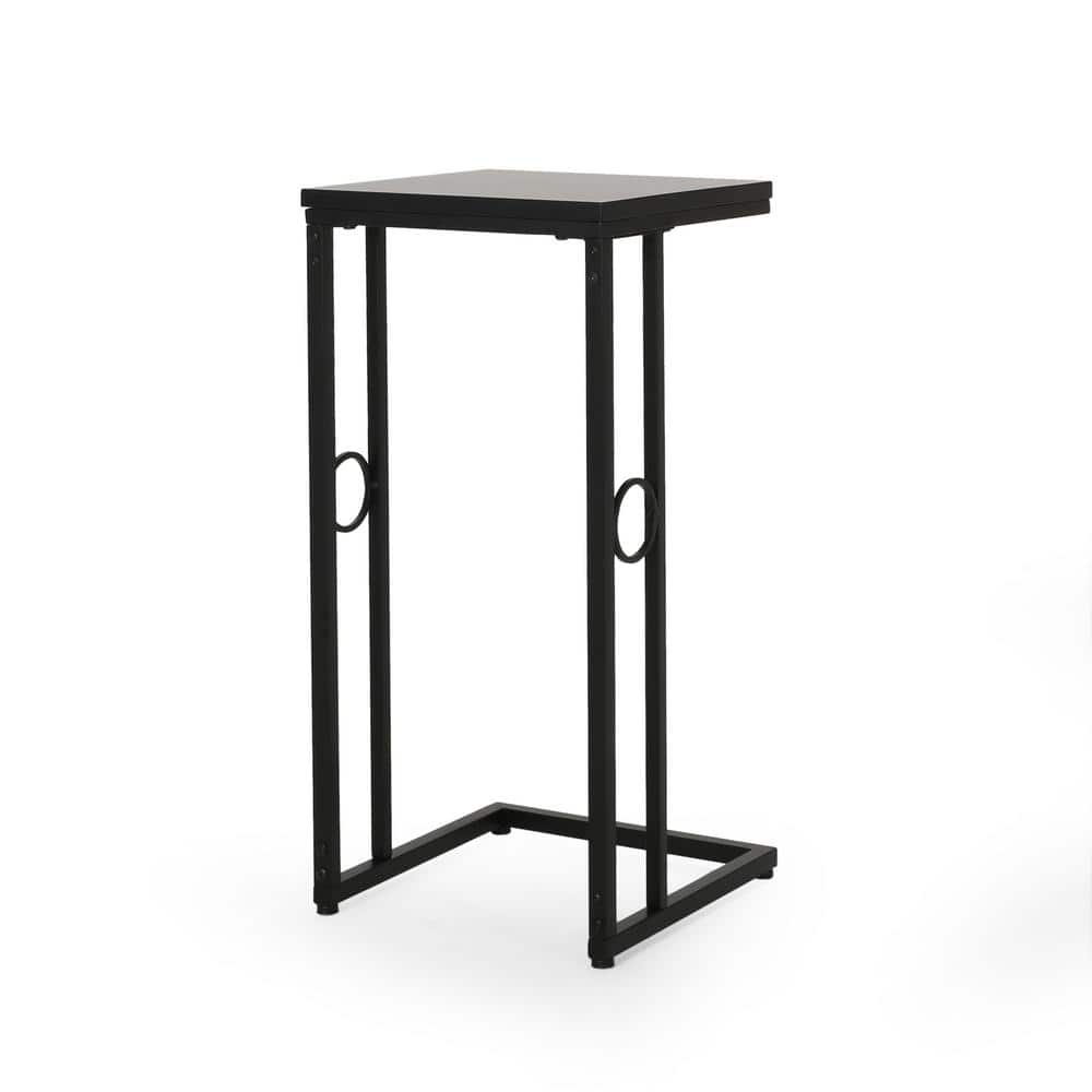 Noble House Yahir Indoor 28.50 inch C-Table (Set of 2), Black