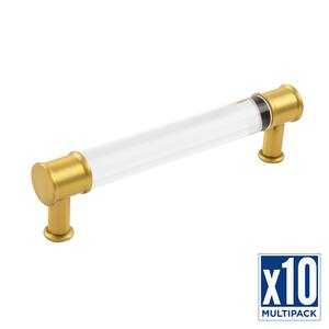 Midway 5-1/16 in. (128 mm) Brushed Golden Brass Cabinet Pull (10-Pack)
