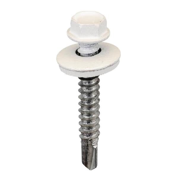 #12 X 1-1/2 inch White Hex Metal to Metal Screws (Bag of 250)