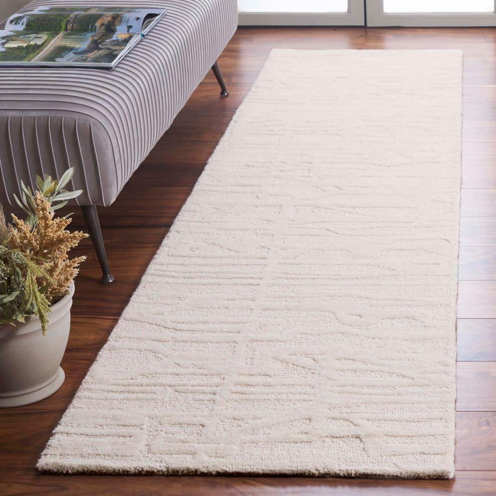Ebony 2 ft. x 9 ft. Ivory Contemporary Linear Abstract Runner Rug price history on PriceWatchPro