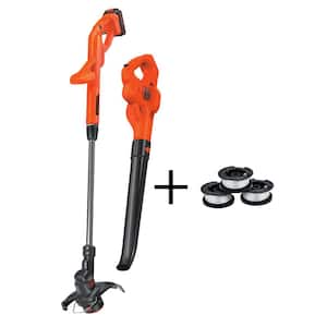 20V MAX Cordless Battery Powered String Trimmer and Leaf Blower Combo Kit with 3 Spools