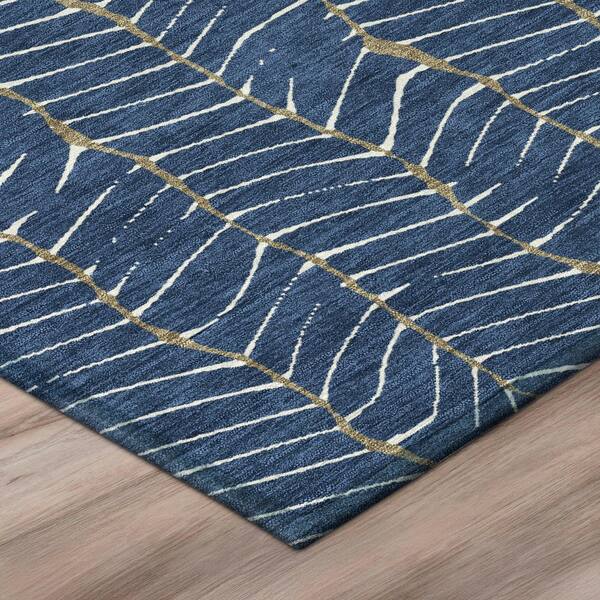Chantille Machine Washable Indoor/Outdoor Abstract ACN3038 Navy 3 ft. x 4 ft. Area Rug