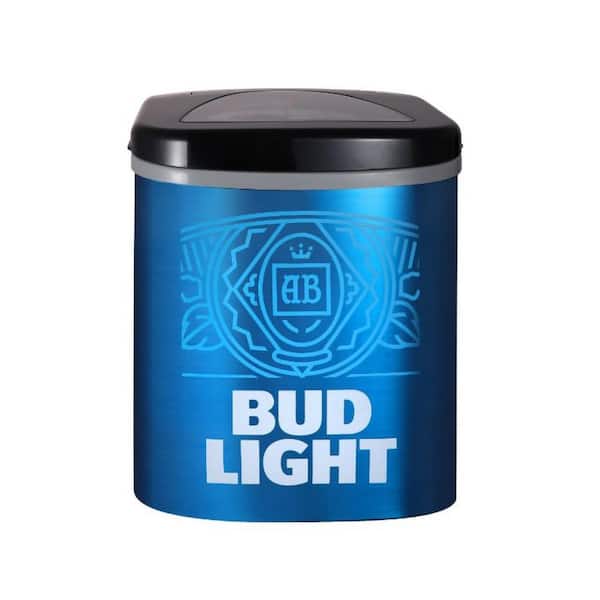 Unbranded Bud Light Stainless Steel Ice Maker, Countertop Ice Maker, LED Display, 26 lbs., Blue
