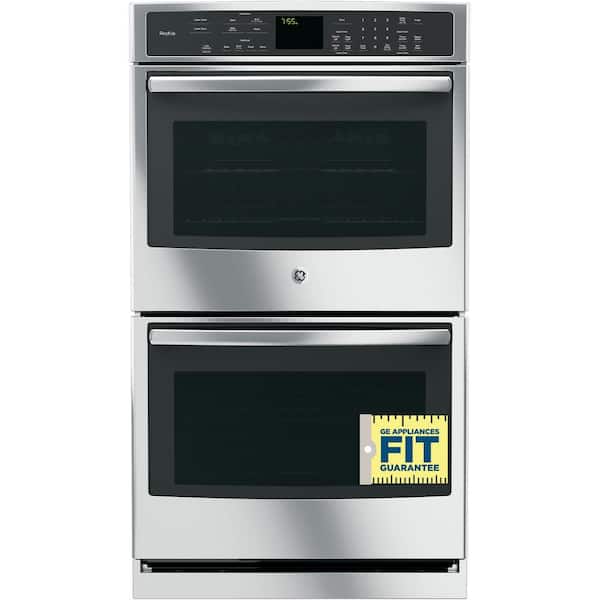GE Profile 30 in. Double Electric Wall Oven with Convection (Upper Oven) Self-Cleaning in Stainless Steel
