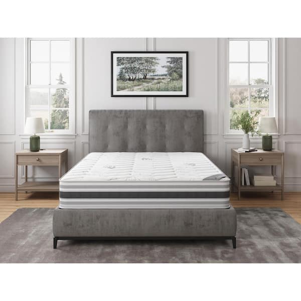 Lodge 12 in. Full Made in USA Firm Hybrid Mattress Cool Airflow with Edge to Edge Pocket Coil, Bed in A Box, Ottopedic