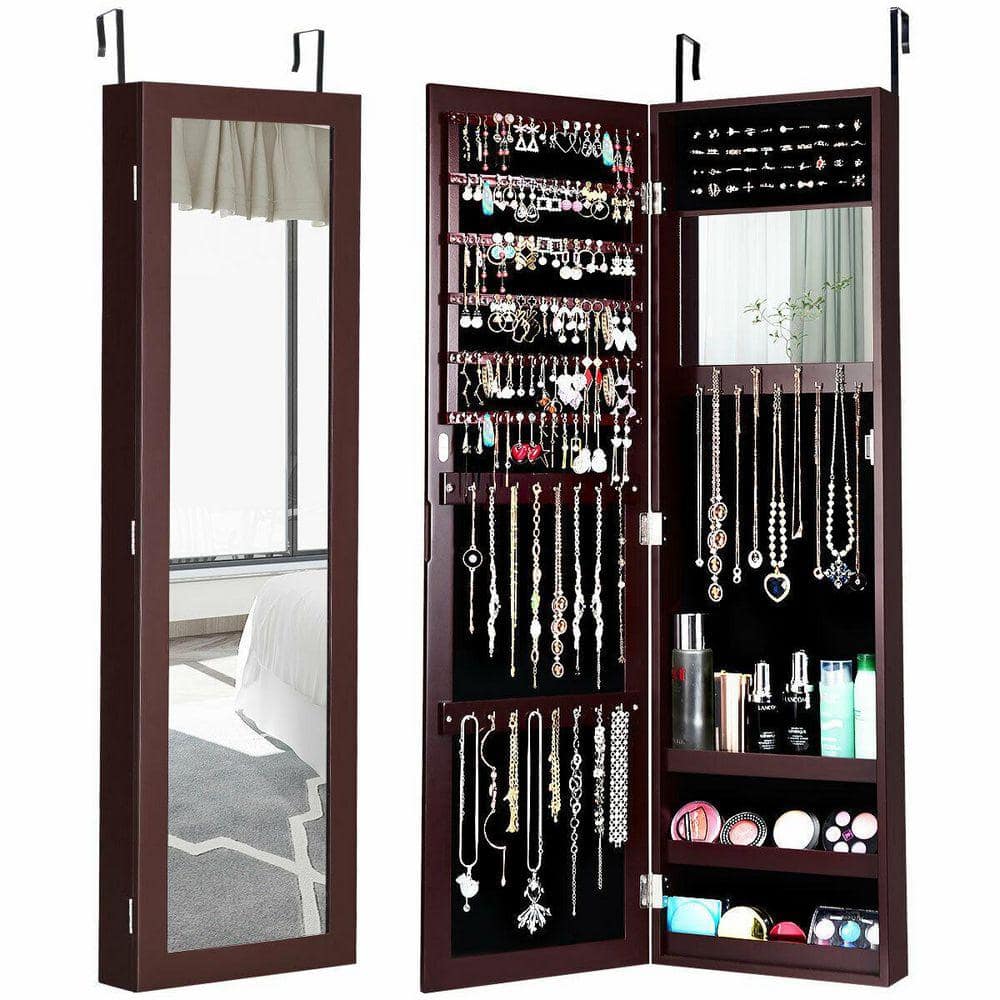 53 in. Dark Brown MDF Jewelry Boxes, Jewelry Organizer with Mirror price history on PriceWatchPro