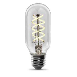 40-Watt Equivalent T14 Dimmable Spiral Filament Clear Glass E26 Vintage Edison LED Light Bulb, Warm White