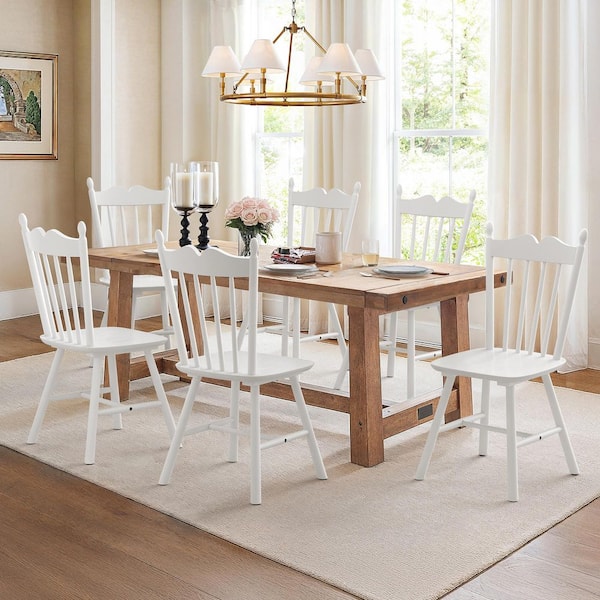 Windsor White Farmhouse Chairs Set Of Vintage Wooden Dining Chair