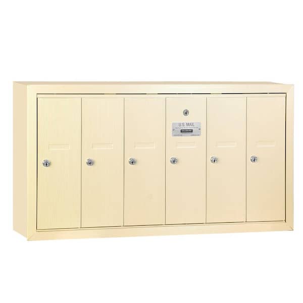 Salsbury Industries Sandstone Surface-Mounted USPS Access Vertical Mailbox with 6 Doors