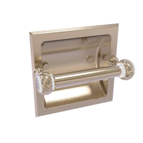 Allied Brass Pacific Grove Collection Recessed Toilet Paper Holder with Twisted Accents in Antique Pewter
