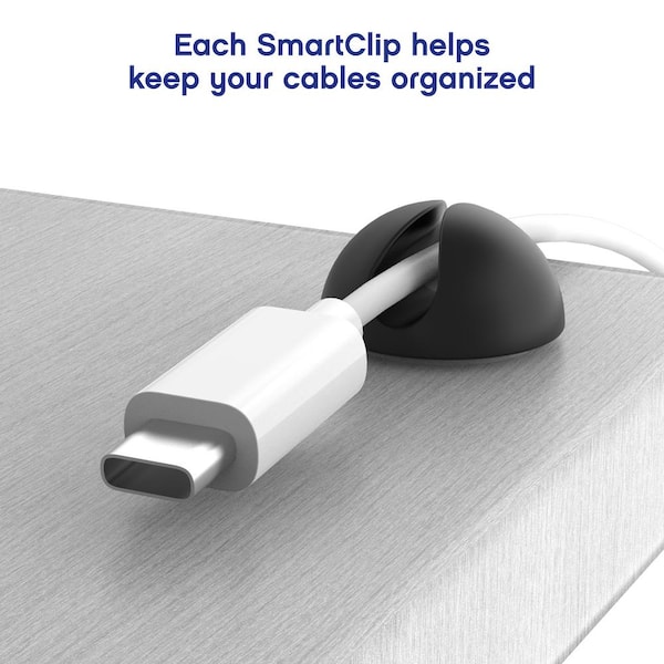 Smart Clips Cable Management 6-Pack Self-Adhesive Cord Organizers
