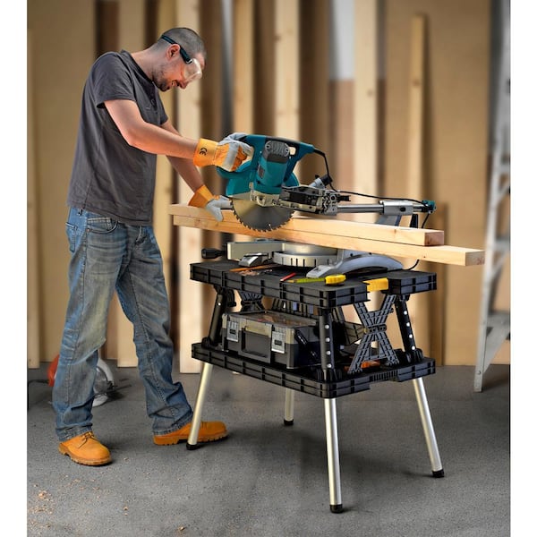 Keter - 21.65 in. x 33.46 in. x 29.7 in. Folding Work Table