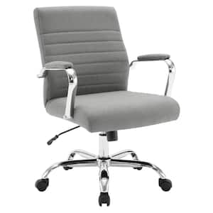 Mid-Back Fabric Adjustable Height Office Chair in Grey
