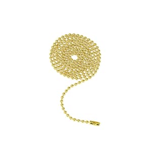 36 in. Polished Brass Beaded Pull Chain with Connector
