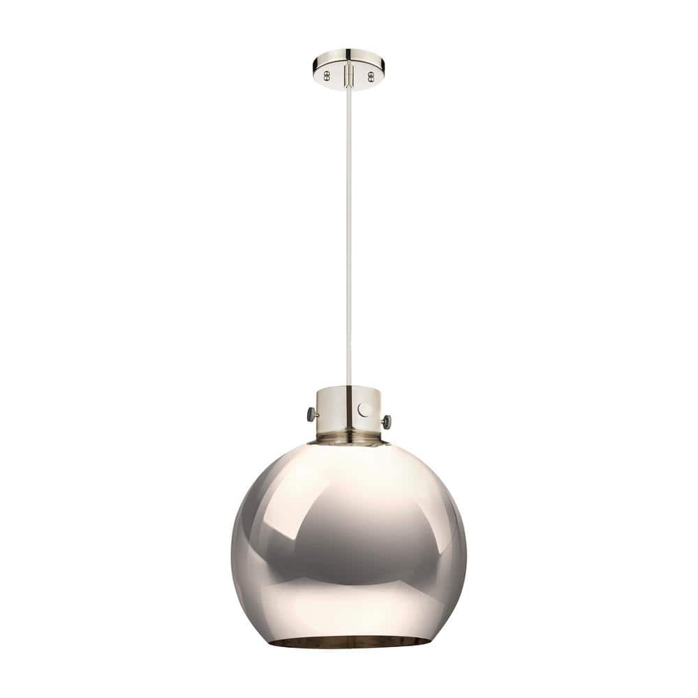 Newton Sphere 100-Watt 1-Light Polished Nickel Shaded Mini Pendant Light with Metal Shade price history on PriceWatchPro