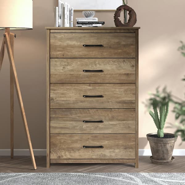 GALANO Gianni Knotty Oak 5-Drawer 31.5 in. Wide Chest of-Drawer (Effortless Assembly  and Stylish Storage Solution)