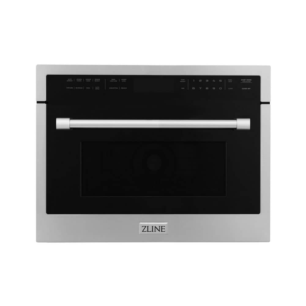 "ZLINE Kitchen and Bath 24"" 1.6 cu. Fit. Built-in Convection Microwave Oven in Stainless Steel with Sensor Cooking, Silver"