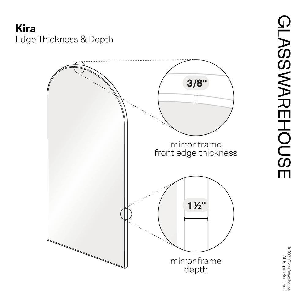 Kira 67" Black Metal Framed Full Length Arch Mirror