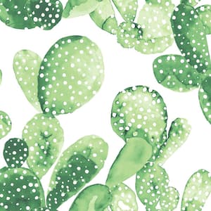 Mimi Green Cactus Green Wallpaper Sample