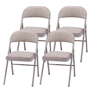 Gray Sudden Comfort Deluxe Metal Padded Folding Chair (4-Chairs)