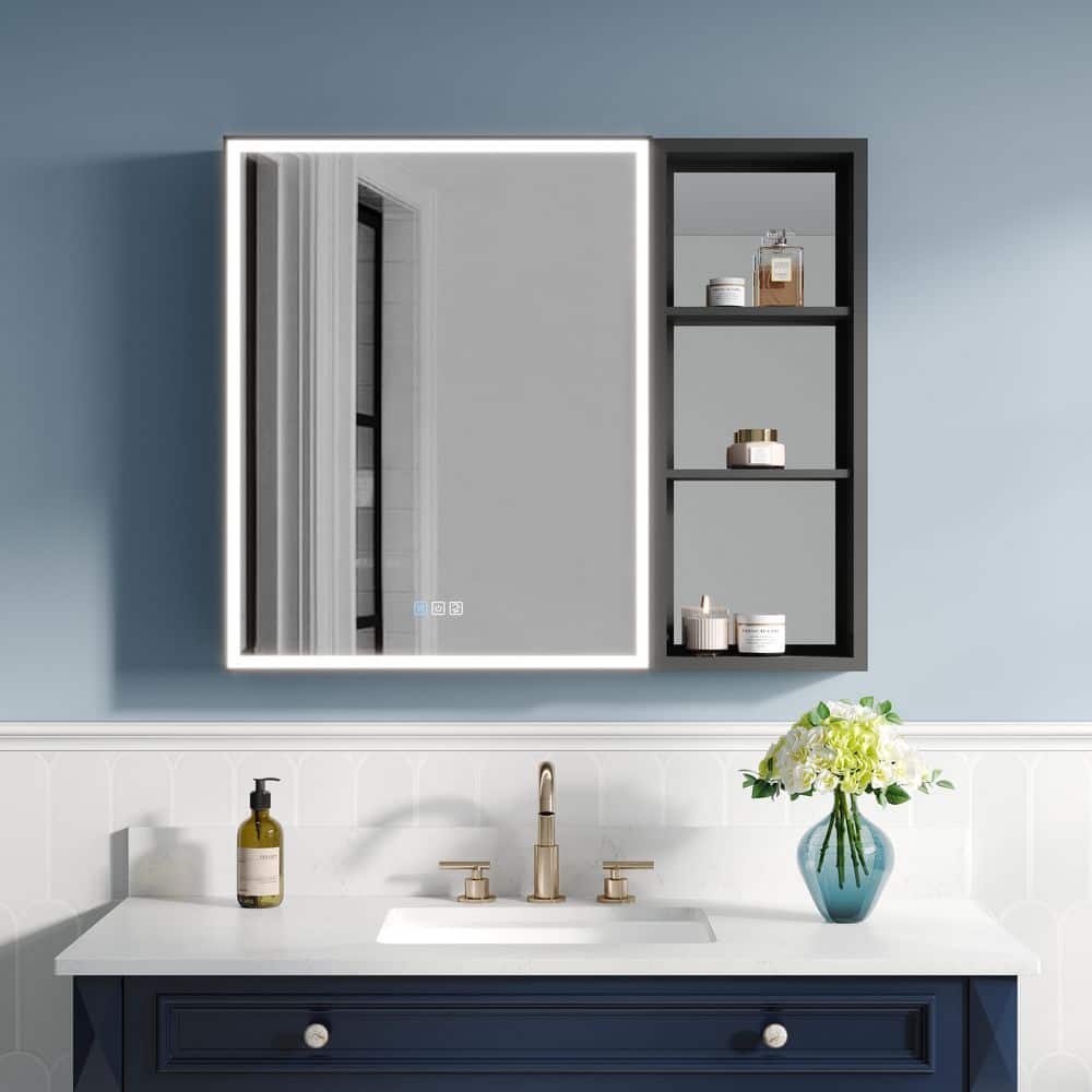 36 in. W x 30 in. H Rectangular Recessed/Surface Mount Medicine Cabinet with Mirror LED Anti-Fog Dimmable Left Open price history on PriceWatchPro