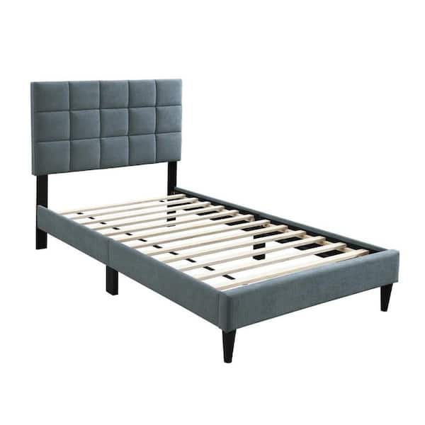 ⑦フィン  様  ♡swing♡light gray PINMOCO Gray Wood Frame Full Upholstered Platform Bed