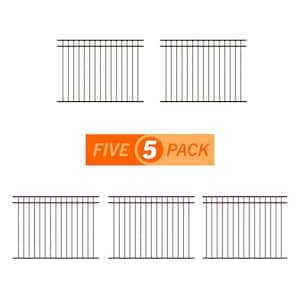 Vinings 4.5 ft. H x 6 ft. W Black Aluminum Pre-Assembled Fence Panel (5-Pack)