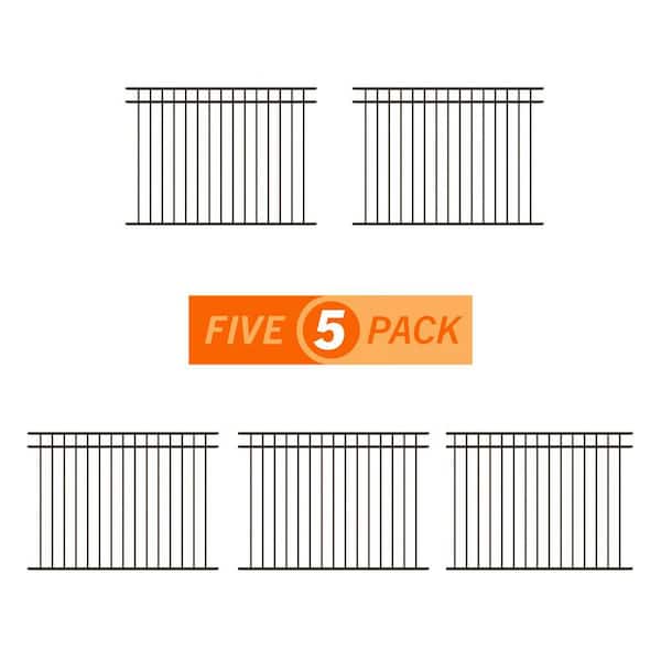 FORGERIGHT Vinings 4.5 ft. H x 6 ft. W Black Aluminum Pre-Assembled Fence Panel (5-Pack)